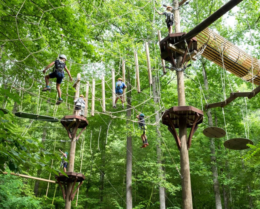 rope climbing course smoky  mountains