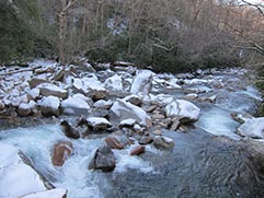 river with snow